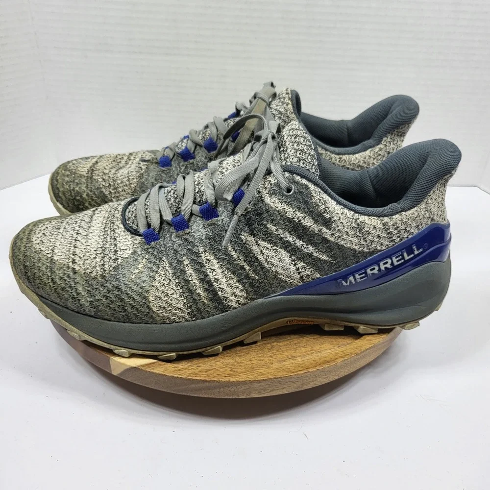 Merrell Men's‎ Momentous Trail Running Shoe Knit Grey Blue J48835 Vibram Size 9